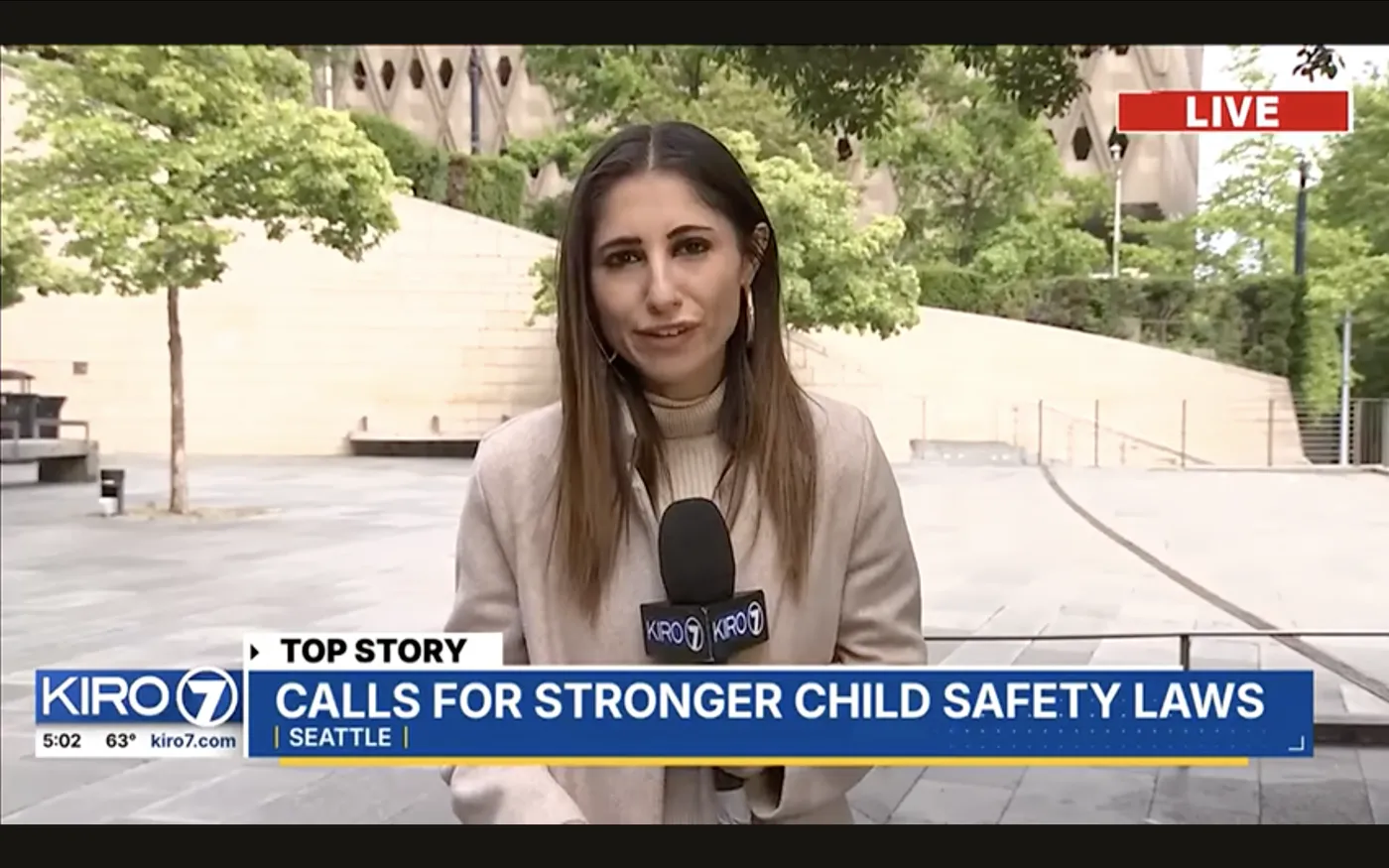 KIRO 7 live report: Calls for stronger child safety laws, Seattle